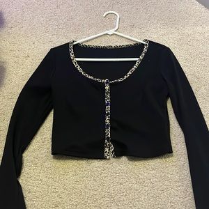 New Shein long sleeve top with cheetah lining!!